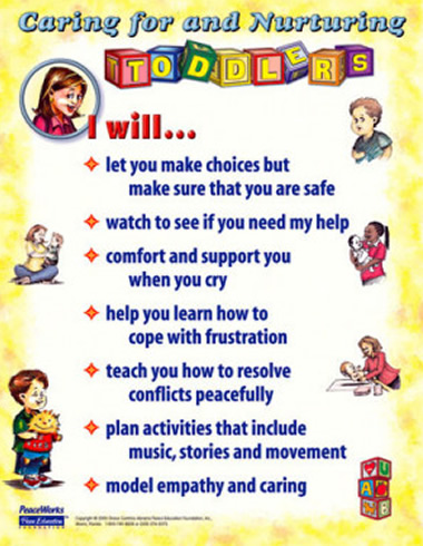 Caring and nurturing toddlers poster